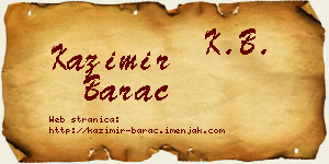 Kazimir Barać vizit kartica